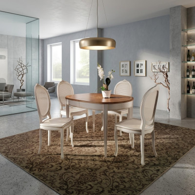 Mesa de comedor Establecimiento de sillas Sillón Grupo de muebles Conjunto completo de 5 piezas.