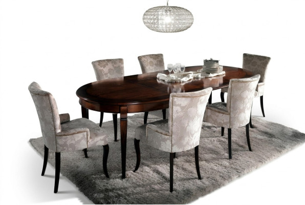 Mesa de comedor de lujo Muebles de diseño italiano Mobiliario Mesas de madera maciza Nueva mesa