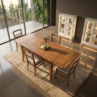 Mesa de comedor de madera natural diseño de mesa moderna comedor mesa deslizante nueva.