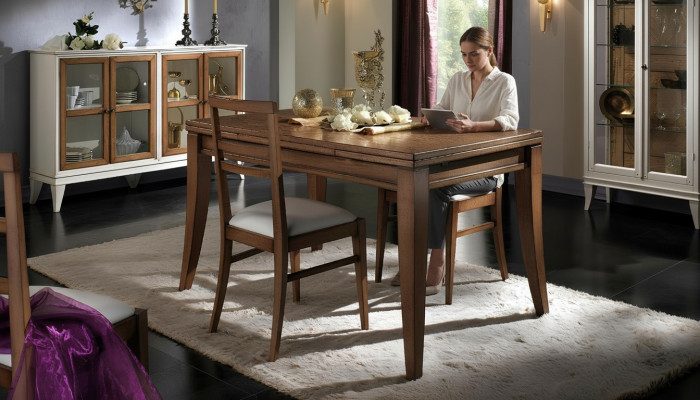 Mesa de comedor de madera natural de estilo retro, mesa de comedor para el comedor y la sala de estar, mesas, muebles de mesa.