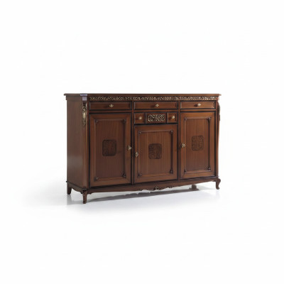 Cómoda Aparador Credenza Marrón Madera Maciza Armario Muebles Cómodas Aparadores