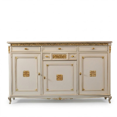 Aparador blanco aparador cómoda cajones madera con oro aparador aparador nuevo.