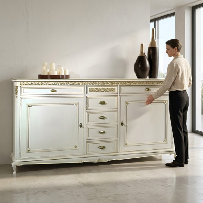 Cómoda Aparador Credenza Marrón Aparadores Madera Maciza Armario Muebles Cómodas