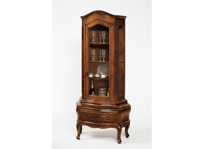 Aparador de madera maciza Vaccari cav giovanni con puertas de vidrio para salón.