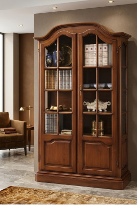 Aparador de salón aparador de madera maciza Vaccari cav giovanni vidrio Nuevo
