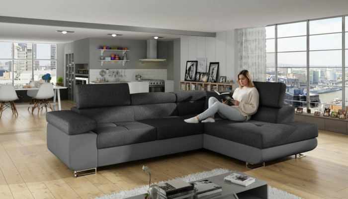 Eck Stoff Ecksofa L-Form Sofa Couch Design Couch Polster Textil Modern Textil  Tejido esquinero sofá de esquina en forma de L Sofá Diseño Sofá Tapicería Textil Moderno Textil