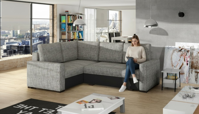 Sofá de esquina en forma de L, sofá, sofá tapizado, sofá de esquina, sofá de piel, muebles, tela.