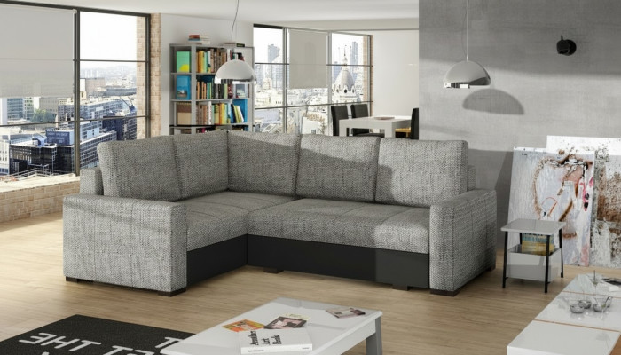 Sofá de esquina en forma de L, sofá, sofá tapizado, sofá de esquina, sofá de piel, muebles, tela.