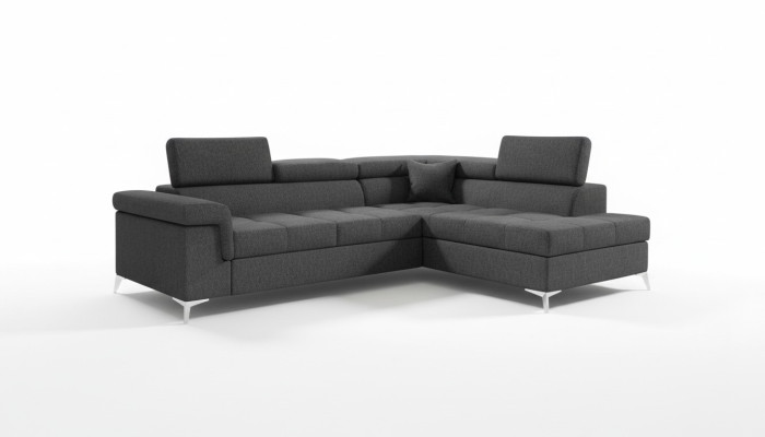 Sofá de esquina en forma de L Sofá Diseño Acolchado Sofá cama Función cama Textil
