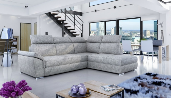 Sofá esquinero de tela en forma de L, sofá cama de diseño moderno con función de cama, nuevo.