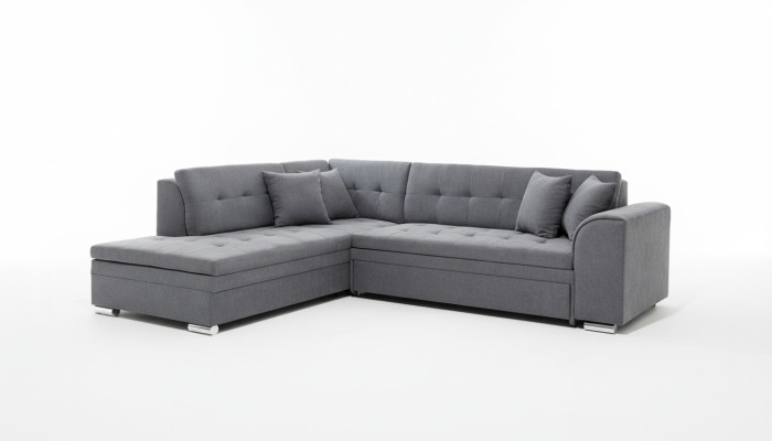 Sofá esquinero en forma de L, sala de estar de diseño, sofá, sofá, tapicería, conjunto de asientos, textil.