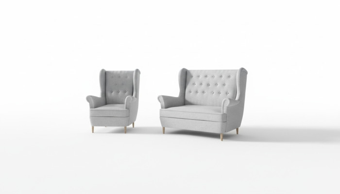 Sofá Chesterfield Tapizado 2+1 Plazas Conjunto de Muebles para Sofá Sofás