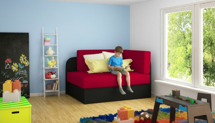 Sofá infantil Sofá esquinero Sofá tapizado Sofá cama Función de dormir Cajón de almacenamiento Habitación