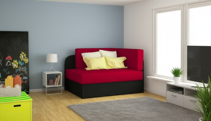 Sofá infantil Sofá esquinero Sofá tapizado Sofá cama Función de dormir Cajón de almacenamiento Habitación