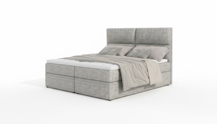 Cama de dormitorio de lujo con diseño acolchado de lujo, decoración de hotel doble de lujo.