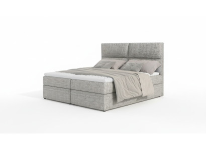 Cama de dormitorio de lujo con diseño acolchado de lujo, decoración de hotel doble de lujo.