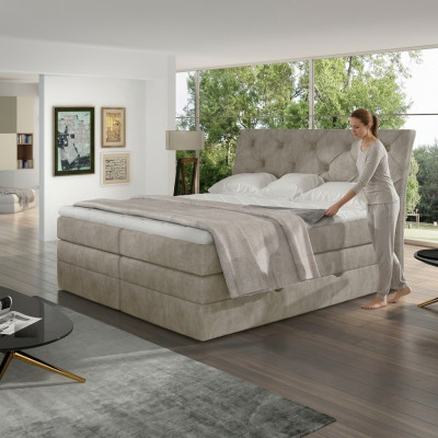 Dormitorio de lujo cama acolchada Chesterfield somier de lujo doble hotel
