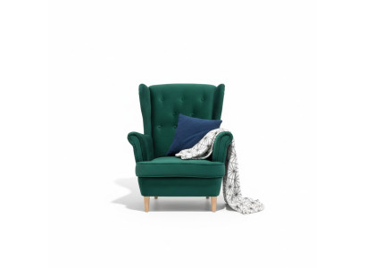Salón Sillón Orejero Club Muebles de Diseñador Sofá de Televisión Silla de Terciopelo Acolchado Asiento Nuevo