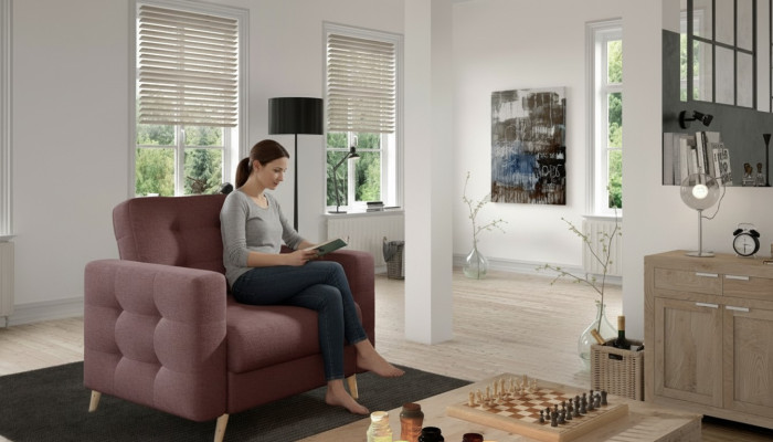 Sillón Silla Diseñador Tapicería Relax Tela Textil Salón Nuevo Televisión 1 Plaza