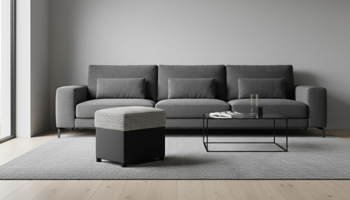 Taburete Sofá Puf Acolchado Taburete auxiliar Reposapiés Otomana Taburete de muebles
