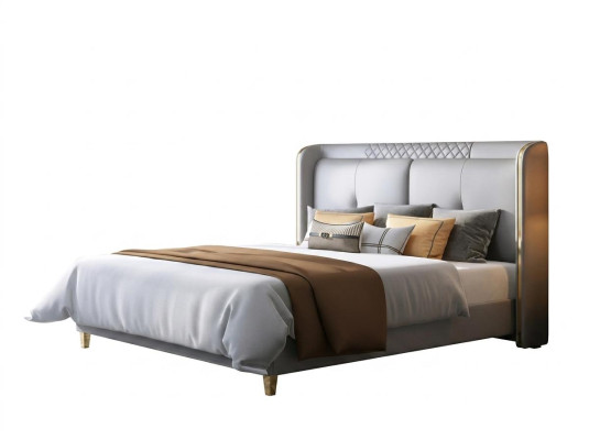 Diseño de cama acolchada de lujo para habitación de hotel doble de lujo.