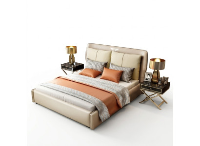 Lujo dormitorio cama doble de diseñador cama 180/200x200 cm cuero metal