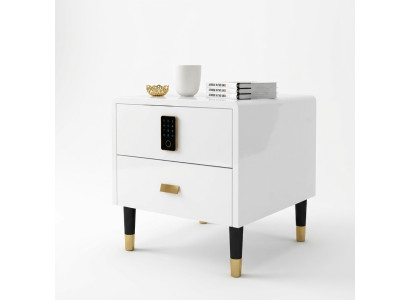 Mesa de noche mueble de noche cómoda mesa auxiliar consola decorativa alto brillo oro