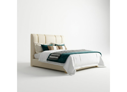 Lujo cama dormitorio Cuero italiano Camas dobles Diseño de metal