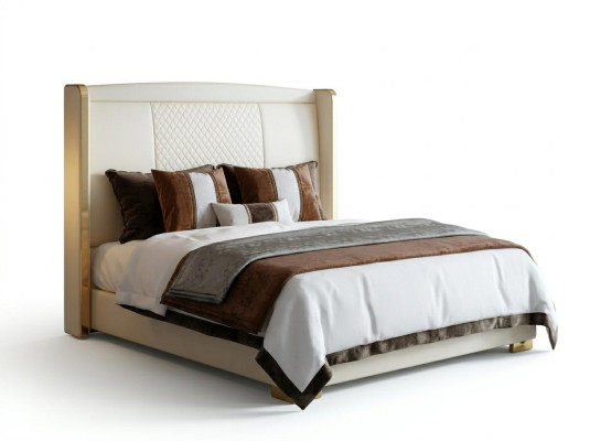 Habitación de lujo cama acolchada diseño decorativo lujo doble hotel camas matrimoniales