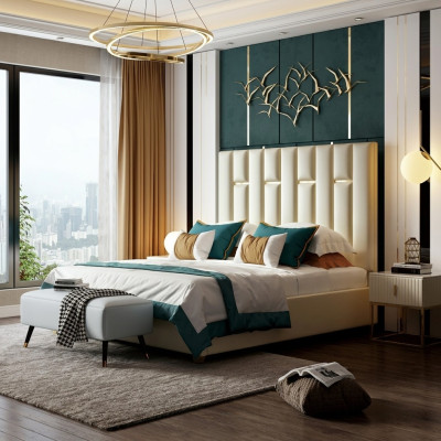 Dormitorio de lujo cama doble cama 150/180x200cm metal nuevo hotel