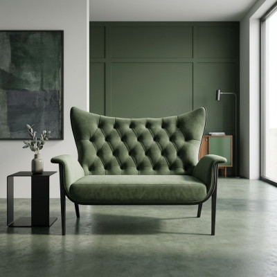 Sofá Chesterfield de 2 plazas, diseñador tapizado de sofá conjunto de sofás de dos plazas.