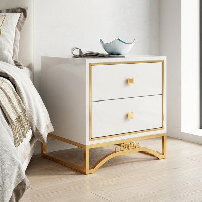 Mesa mesita de noche Sofá Mesa Mesa auxiliar Mesa para cama con cajón Blanco