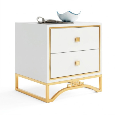 Mesa mesita de noche Sofá Mesa Mesa auxiliar Mesa para cama con cajón Blanco