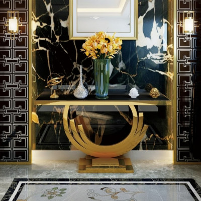 Consola de metal para la pared, aparador decorativo, mesa auxiliar.