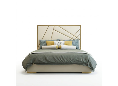 Diseño cama doble cama hotel decoración lujo dormitorio 180/200x200cm cuero.
