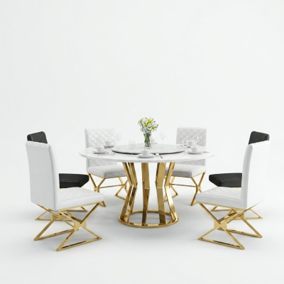 Mesa redonda de comedor de 130 cm de diámetro, mesa de metal redonda, para conferencias, decorativa, mesas modernas.