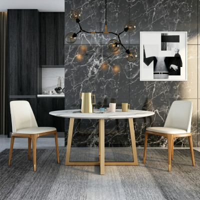 Diseño Mesa Comedor Redonda Metal Mesas Redondas Sala Estar Lujo Oro