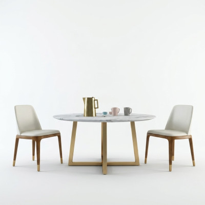 Diseño Mesa Comedor Redonda Metal Mesas Redondas Sala Estar Lujo Oro