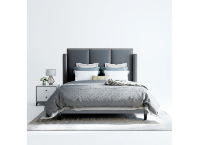 Lujo cama de cuero metal diseño oro camas tapizadas hotel 180x200cm.