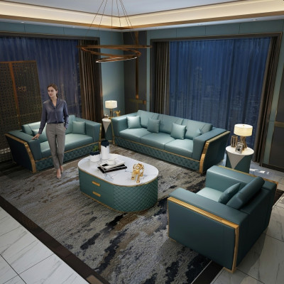 Conjunto completo de sofás 3+2+1 plazas + mesa de centro diseño de salón