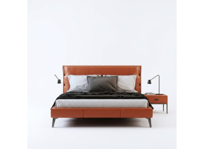 Cama doble Cama matrimonial Cama de diseño de lujo Cama tapizada Cama de diseño textil