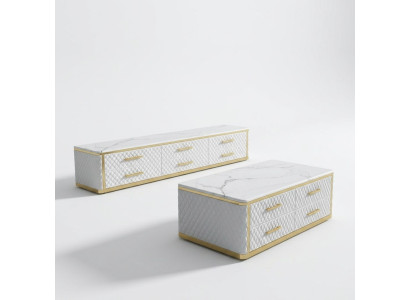 Mueble de televisión Sideboard Lowboard RTV XL, mesa de centro, sala de estar, mármol