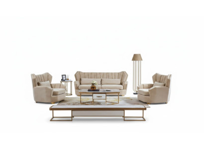 Sofá Sofá Conjunto de asientos Cojín Completo Set 3+2+1 Sofás de decoración de diseñadores