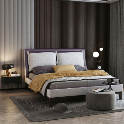 Diseñador italiano de muebles cama doble dormitorio 180x200cm camas