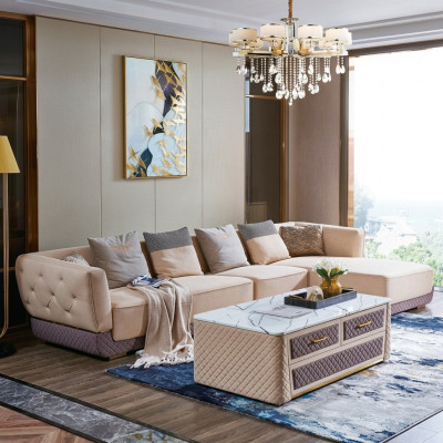 Sofá esquinero sofá sofá acolchado esquina asiento conjunto de salón 2 piezas.