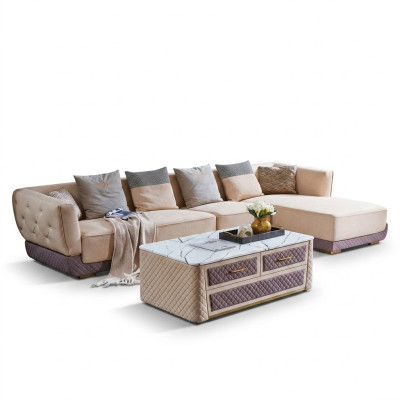 Sofá esquinero sofá sofá acolchado esquina asiento conjunto de salón 2 piezas.