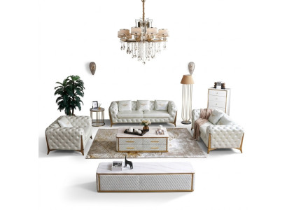 Muebles de lujo italianos para sala de estar, juego de sofás de 3+2+1 piezas.