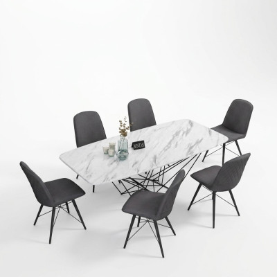 Mesa de diseño, mesa de comedor de metal, mesas de oficina, sala de conferencias, comedor, área de comedor.
