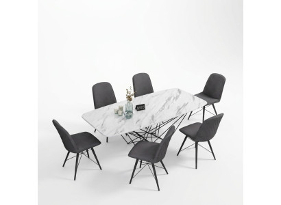 Mesa de diseño, mesa de comedor de metal, mesas de oficina, sala de conferencias, comedor, área de comedor.