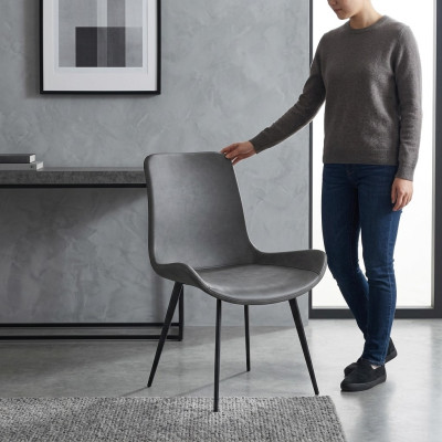 Diseño de lujo Silla tapizada Sillas Asiento Respaldo Oficina Comedor Madera Espera